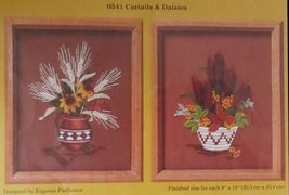 1984 Creative Circle Cattails &amp; Daisies Crewel Embroidery KIT Each 8 x 1... - $16.99