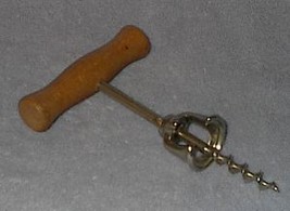 Vintage Spill Stop Wood T Handle Cork Screw - £6.32 GBP