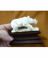 (rhino-16) medium Rhinoceros Rhino of shed ANTLER figurine Bali detailed... - €88,90 EUR