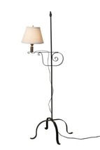 Wrought Iron Flame Tip Adjustable Floor Lamp with Shade - £119.03 GBP