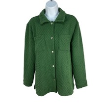 Muk Luks Womens Quilted Green Button-Up Jacket Petite Size PS Cotton/Pol... - $23.03