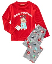 $24 Family Pajamas Matching Kids Happy Pawlidays Pajama Set - £13.42 GBP