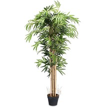 5-Feet Artificial Bamboo Silk Tree Indoor-Outdoor Decorative Planter - C... - $146.51