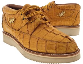 Mens Leather Shoes Real Crocodile Tail Skin Buttercup Zapatos Size 6, 6.... - $3,051.74 MXN