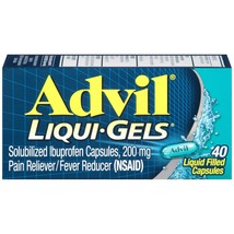 Advil Liqui-Gels Pain Reliever &amp; Fever Reducer Solubilized Ibuprofen 200mg 40ct. - £12.69 GBP