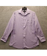 Pronto Uomo Dress Shirt Mens 16 Multi Gingham Cotton Non Iron Collar But... - $19.28