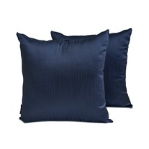 Plain Pillow Cover Navy Blue Set of 2, Art Silk Plain &amp; Solid - Navy Blu... - $17.00+