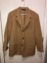 Brooks Brothers Mens Tan CAMEL HAIR Sport Coat Blazer Jacket 46 Made In ... - $19.79