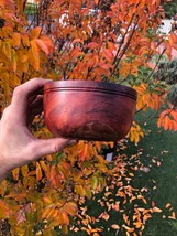 Wooden Bowl  Handmade Turned From re claimed RedGum Timber . Great Gift - £136.82 GBP