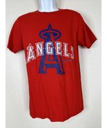MLB Men Size M Red Las Angeles Angels Anaheim Logo T Shirt Short Sleeve - £5.66 GBP