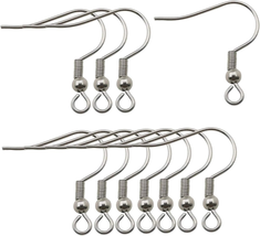 WOCRAFT 200Pcs Stainless Steel Ball and Coil Earring Hooks Findings Ear ... - £10.27 GBP