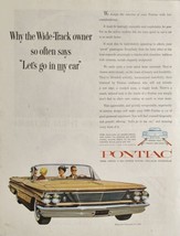 1960 Print Ad Pontiac Bonneville Convertible Wide-Track Car General Motors - $19.78