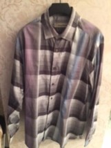 Pre-owned TOMMY BAHAMA Blue. Gray, Black Plaid Cotton/Silk Blend Shirt SZ L - £27.54 GBP