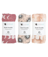 Designer Bums Organic Premium Muslin Swaddle Celestial 3 Pack - £145.66 GBP