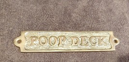 &quot;Poop Deck &quot; Brass Metal Wall Plaque Sign Nautical Beach House Boat Decor - £7.78 GBP