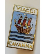 Viaggi Cavanna Vintage Italian Travel Ship Lapel Pin Lorioli e Castelli ... - $760.15 MXN