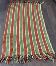 Handmade Lightweight Afghan Blanket Throw ~ Multicolor Woven Crochet 41&quot; x 70&quot; - £23.06 GBP
