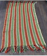 Handmade Lightweight Afghan Blanket Throw ~ Multicolor Woven Crochet 41&quot;... - $39.45 CAD