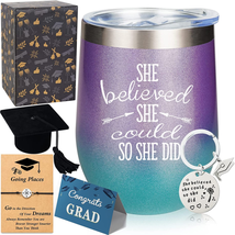 Gradation Gift for Her, She Believed She Could so She Did, 12 Oz Stainless Steel - £20.69 GBP