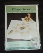 Village Linens Ornament Bouquet in Gold Table Topper 31.5”x31.5” - $20.00