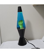 Vintage 1990s Midnight Black Lava Lamp Blue Liquid &amp; Yellow Lava Works G... - $184.46 CAD
