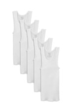Fruit of the Loom Boys&#39; Tagless White Tank Tops, Pack of 5, Size Medium 10-12 - £11.82 GBP