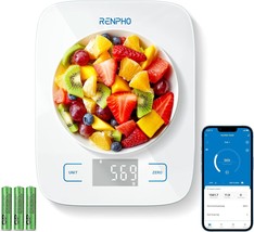 Renpho Nutrition Food Scale, Digital Ounces And Grams, Bluetooth, 22Lb/10Kg - £31.96 GBP