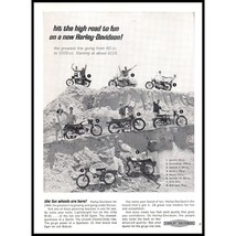 1966 Harley Davidson Motorcycle Line Up Vintage Print Ad The Fun Wheels Wall Art - £8.23 GBP