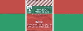 24 Red &amp; Green Christmas Tissue Paper (Solid Colors) - £5.50 GBP