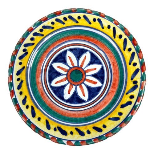 Primary image for Deruta Sberna Italian Pottery Dipinto A Mano 6.5" Round Plate Folk Art Painted