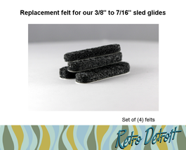 Replacement Felt for 3/8&quot; to 7/16&quot; Sled Glides Durafelt Set of 4 - £2.26 GBP