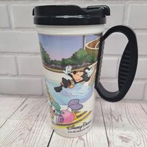 Walt Disney Parks Pool Scene Plastic Cup/Mug With Lid, Black Handle, Whi... - $9.95