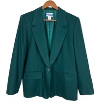 Pendleton Blazer Jacket Womens 10P Petite Green Wool One Button Office Vintage - £35.48 GBP