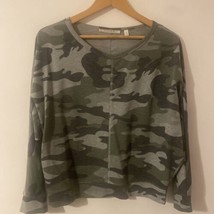 Cyrus Women’s  Green Camouflage Dolman Sleeve Pullover Top Size M - £11.76 GBP