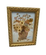 Botanical Floral Vintage Gold Framed Pressed Wild Flower Fantasy Wall Art - £35.35 GBP
