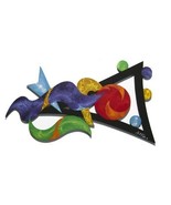 Funky Colorful Contemporary Modern Abstract Wall Sculpture, Textured, 48X24 - £350.43 GBP