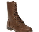 Women&#39;s Time and Tru Lace Up Boot, Cognac Size 8W - $31.67