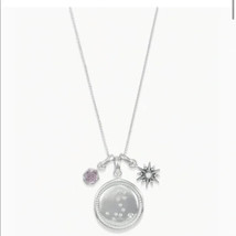 Kendra Scott Silver Pisces Zodiac Horoscope Charm Necklace Set Adjustable - £54.37 GBP
