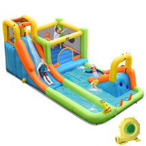 Costway Inflatable Water Slide Park Bounce House Climbing Wall W/ 735W B... - $646.99