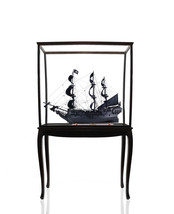 69" Black Black Pearl Pirate Floor Display Boat Hand Painted Decorative Boat - $1,899.49
