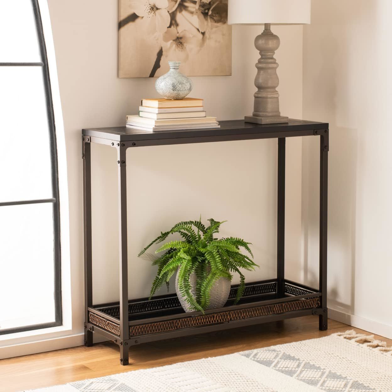 Primary image for Dinesh Console Table In Black And Dark Walnut From The Safavieh American Homes