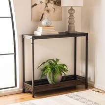 Dinesh Console Table In Black And Dark Walnut From The Safavieh American Homes - £148.28 GBP