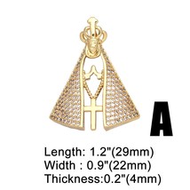 OCESRIO Virgin Mary Necklace Pendant for Jewelry Making Gold Plated Copper Chris - $16.72
