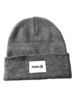 NWT New Hurley Seaward Logo Cuffed Knit Heathered Gray Beanie Hat - £19.29 GBP