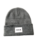 NWT New Hurley Seaward Logo Cuffed Knit Heathered Gray Beanie Hat - £18.44 GBP