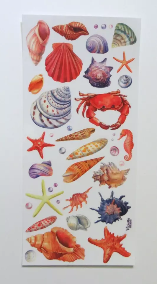 Sheet New Release Stickers Seashells &amp; Crabs - $8.99