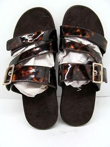 Vionic Skylar  Brown Tortoise Shell Slides Sandals Size US 8 preowned - $25.00