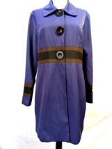 Mac &amp; Jac Womens Trench Coat Size 8 Indigo purple colorblock Easter - £22.78 GBP