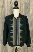 Ruff Hewn Fashion Jacket Women&#39;s Small &quot;Suede Feel&quot; Embroidered Aztec Pr... - £14.09 GBP