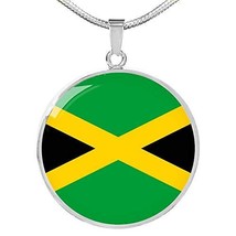 Express Your Love Gifts Jamaica Flag Necklace Jamaica Flag Stainless Steel or 18 - £41.18 GBP